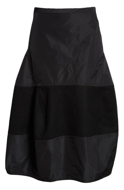 Shop Jil Sander Mixed Media Skirt In Black