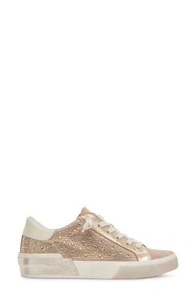 Shop Dolce Vita Zina Crystal Sneaker In Gold Suede