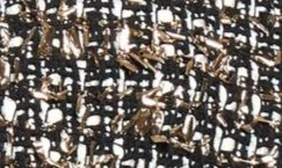 Shop Jason Wu Collection Tinsel Tweed Cotton Blend Crop Jacket In Black/ Chalk/ Gold