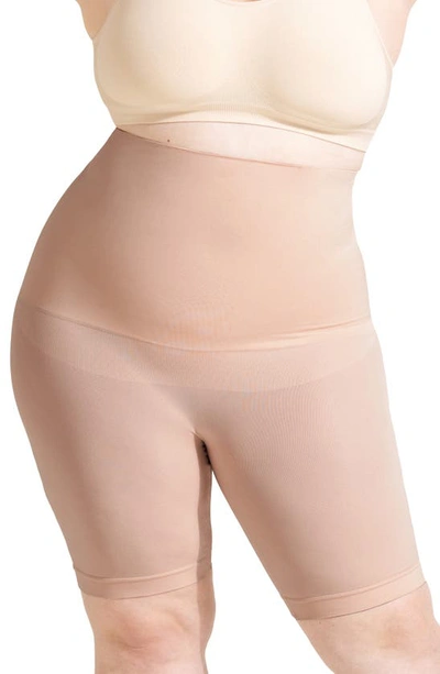 Shop Shapermint Essentials High Waist Shaper Shorts In Oatmeal