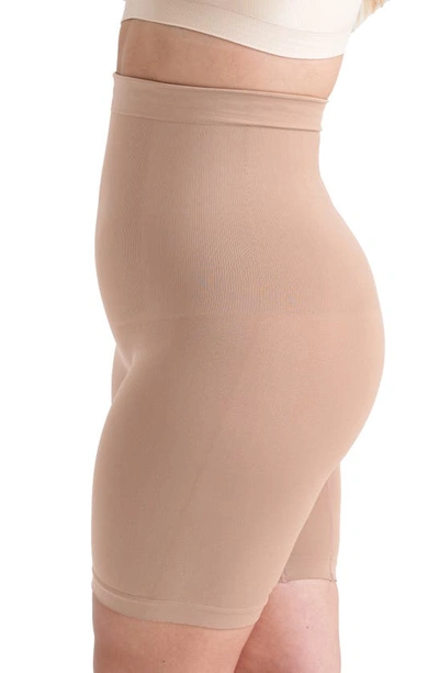 Shapermint Essentials High Waist Shaper Shorts In Oatmeal