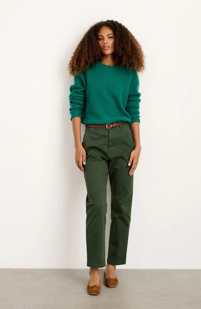 Shop Alex Mill Utility High Waist Chino Pants In Pine Needle