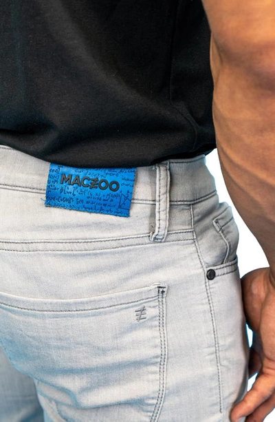 Maceoo Ripped Athletic Fit Stretch Jeans In Grey