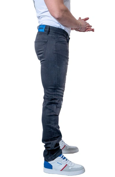 Maceoo Tipped Athletic Fit Stretch Jeans In Grey