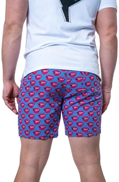 Shop Maceoo Swim Lion Redlips Swim Trunks In Blue