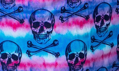 Shop Maceoo Swim Lion Tie Dye Skull Swim Trunks In Blue Multi
