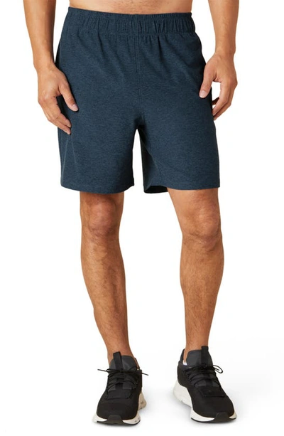 Shop Beyond Yoga Take It Easy Sweat Shorts In Nocturnal Navy