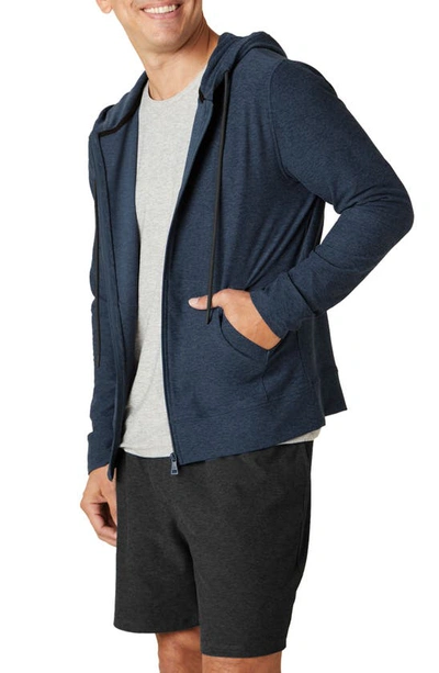 Beyond Yoga Freefit Solid Regular Fit Full Zip Hoodie In Nocturnal Navy