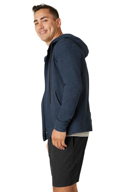 Beyond Yoga Freefit Solid Regular Fit Full Zip Hoodie In Nocturnal Navy