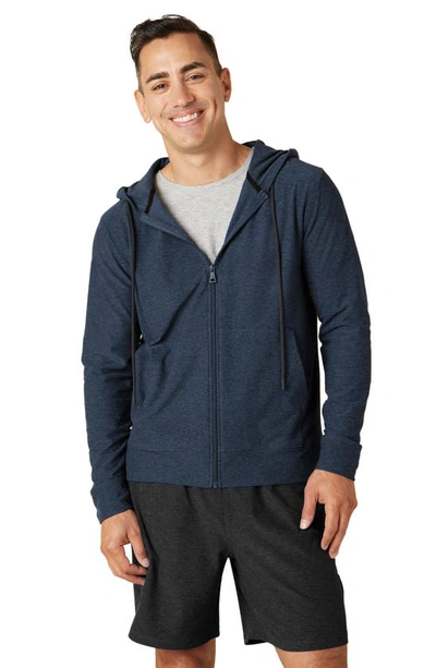 Beyond Yoga Freefit Solid Regular Fit Full Zip Hoodie In Nocturnal Navy