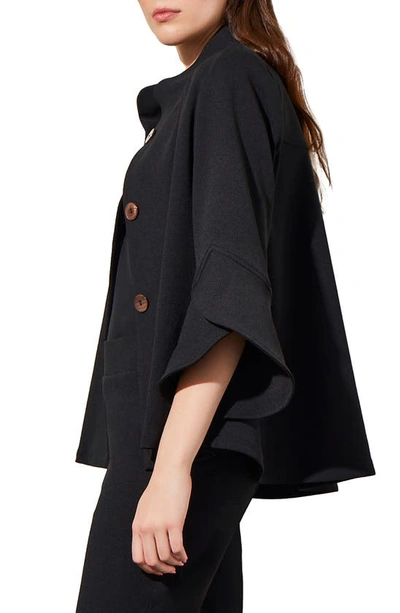Shop Ming Wang Bell Sleeve Trapeze Jacket In Black