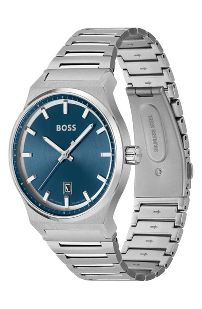 Hugo Boss Men's Candor Quartz Basic Calendar Stainless Steel Watch 41mm In Blue