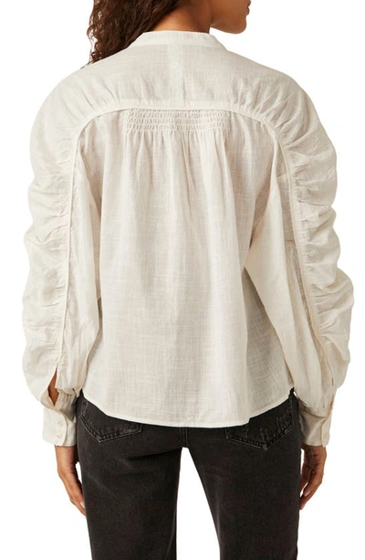 Shop Free People Maraya Cotton Button-up Blouse In Ivory