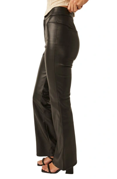 Shop Free People Uptown High Waist Faux Leather Flare Pants In Black