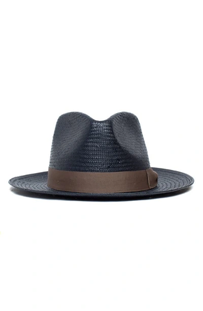 Shop Goorin Bros First & Foremost Woven Straw Hat In Navy