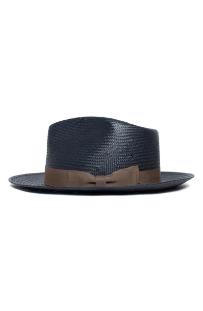 Shop Goorin Bros First & Foremost Woven Straw Hat In Navy