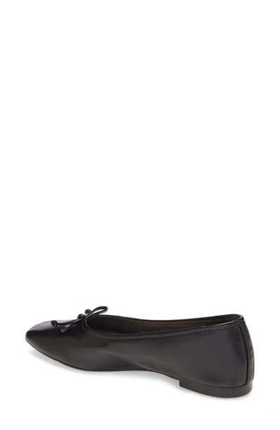 Schutz Arissa Point-toe Leather Ballet Flats In Black Leather