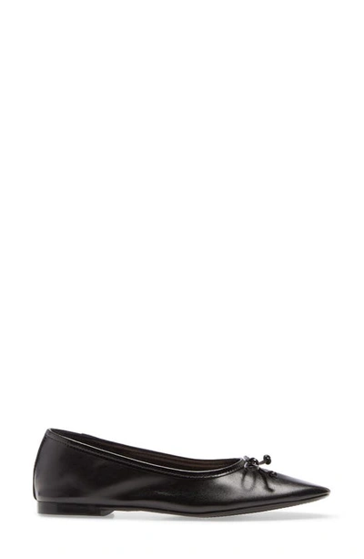 Schutz Arissa Point-toe Leather Ballet Flats In Black Leather