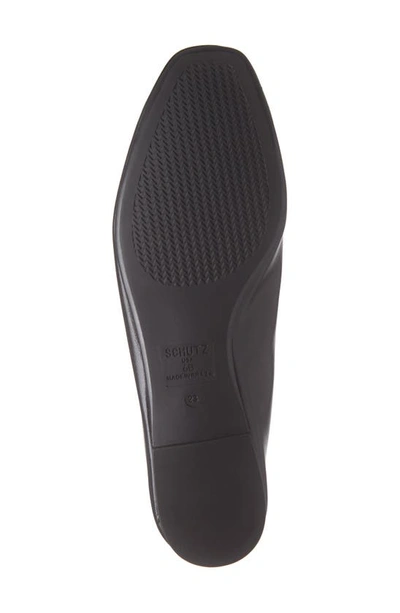 Schutz Arissa Point-toe Leather Ballet Flats In Black Leather