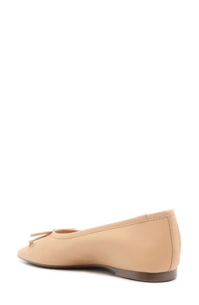 Schutz Arissa Square Toe Ballet Flat In Honey Beige Leather
