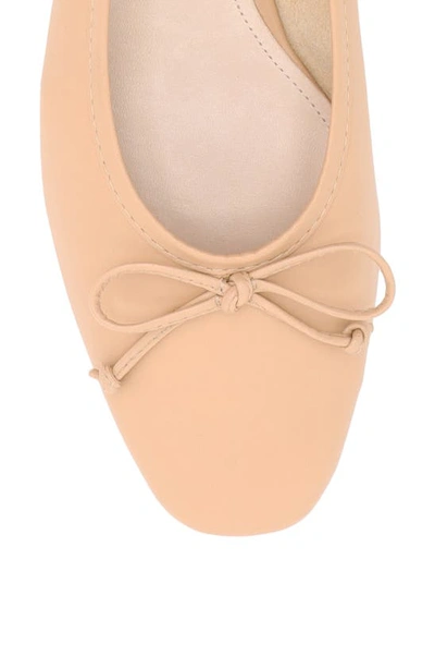 Schutz Arissa Square Toe Ballet Flat In Honey Beige Leather