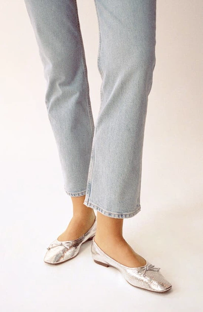Schutz Arissa Square Toe Ballet Flat In Honey Beige Leather