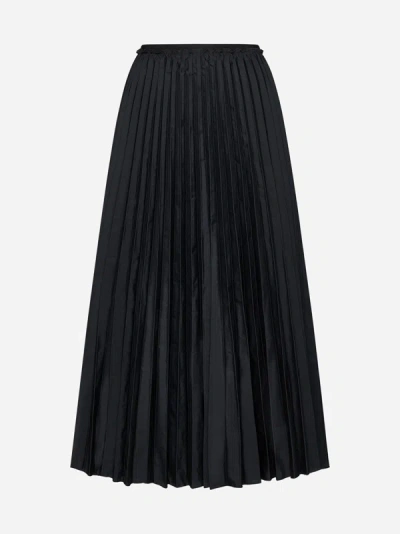 Shop Red Valentino Pleated Midi Skirt In Black