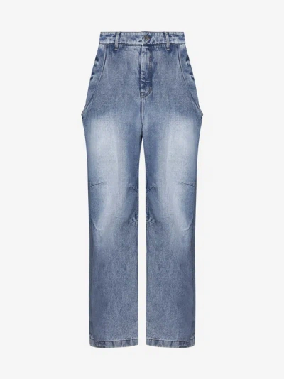 Shop We11 Done Oversized Jeans In Sky