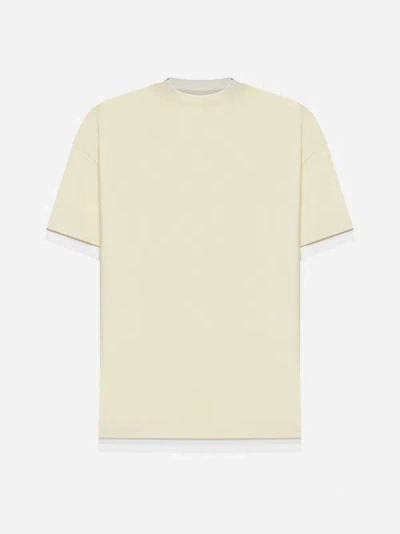Shop Jil Sander Back Logo Cotton T-shirt In Cream
