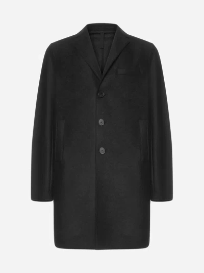 Shop Harris Wharf London Wool Boxy Coat In Black