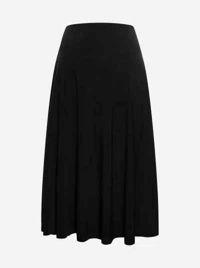 Shop Norma Kamali Jersey Skirt In Black