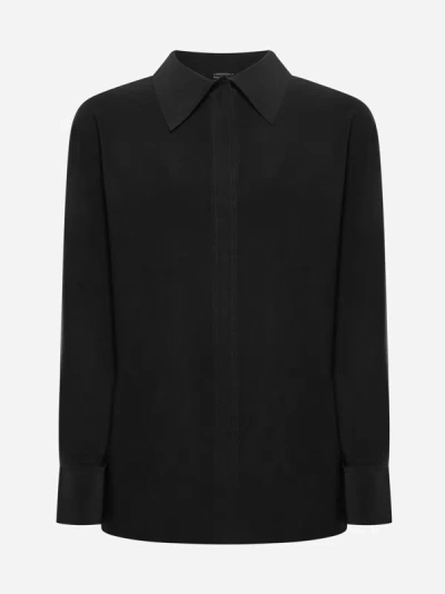 Shop Norma Kamali Jersey Shirt In Black