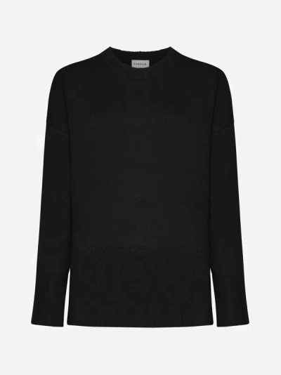 Shop P.a.r.o.s.h Loto Wool And Cashmere Sweater In Black