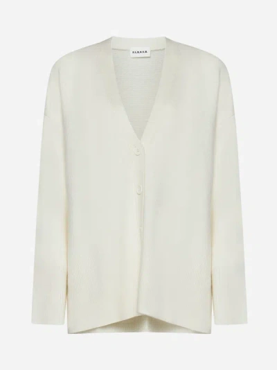 Shop P.a.r.o.s.h Loto Wool And Cashmere Cardigan In Ivory