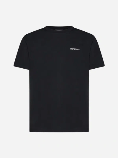 Shop Off-white Scratch Arrow Cotton T-shirt In Black,white