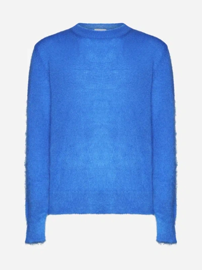 Shop Off-white Arrow Mohair-blend Sweater In Blue