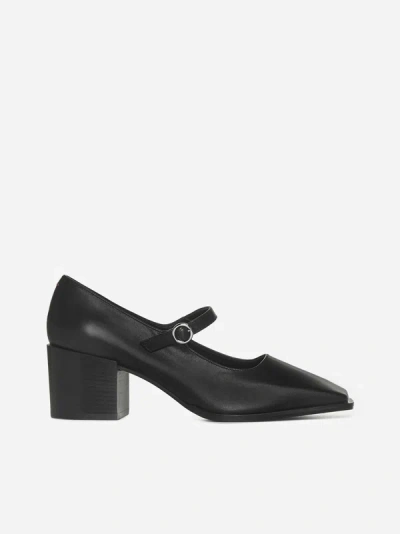 Shop Aeyde Anya Leather Pumps In Black