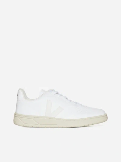 Shop Veja V-10 Leather Sneakers In White