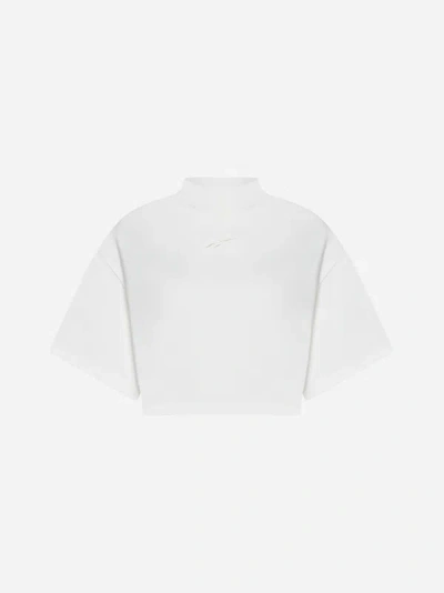 Shop Reebok Cotton Cropped Top In White