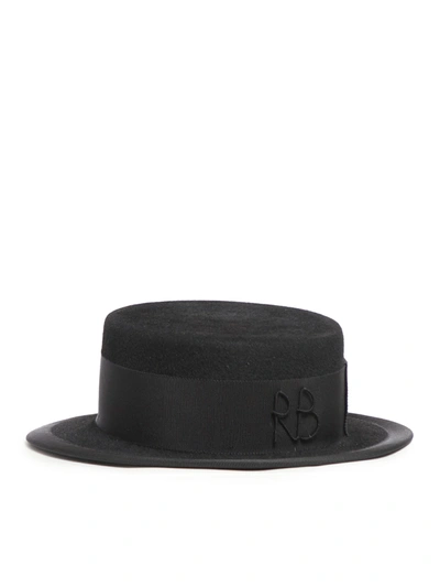 Shop Ruslan Baginskiy Angora Wool Hat In Black