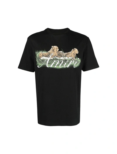 Shop Amiri Cheetah Logo-print T-shirt In Black