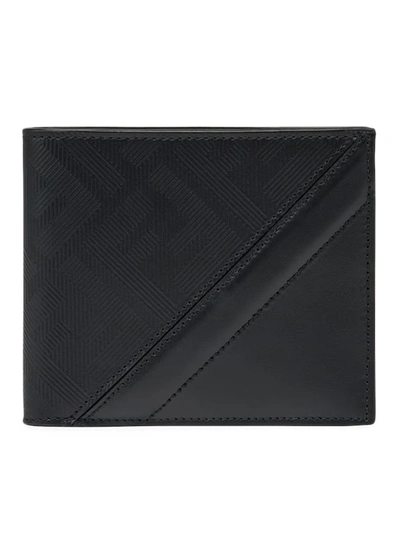 FENDI: Shadow wallet in leather with all-over FF monogram print - Blue