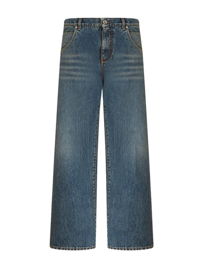 Shop Etro Vintage Cotton Denim Jeans In Blue