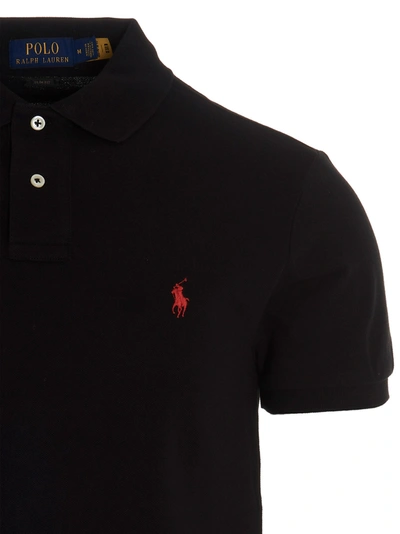 Shop Polo Ralph Lauren Logo Embroidery  Shirt Polo Black