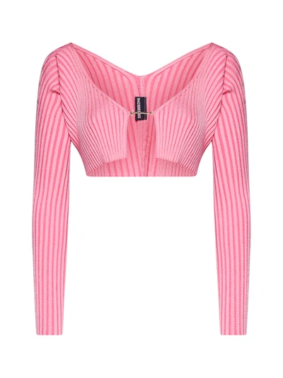 Shop Jacquemus Cardigan In Pink 2