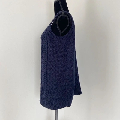 Pre-owned Miu Miu Navy Blue Chunky Blue Navy Sleeveless Sweater Long Top