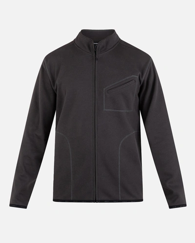 Shop United Legwear Men's Bondi Heat Mockneck Zip Fleece Wetsuit Jacket In Dark Stone Grey