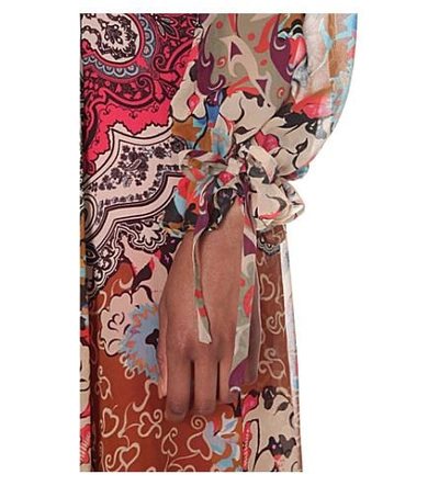 Shop Etro Paisley Print Silk Maxi Dress In Coral