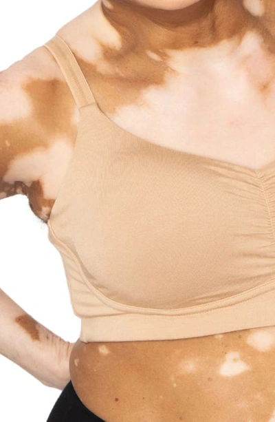 Shop Anaono Monica Full Coverage Post-surgery Pocketed Wireless Bra In Sand