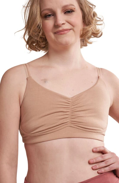 Shop Anaono Monica Full Coverage Post-surgery Pocketed Wireless Bra In Sand